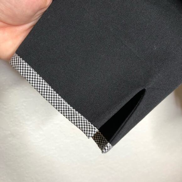 Ming Wang black white plaid trim hook front blazer jacket size Small - Picture 13 of 15